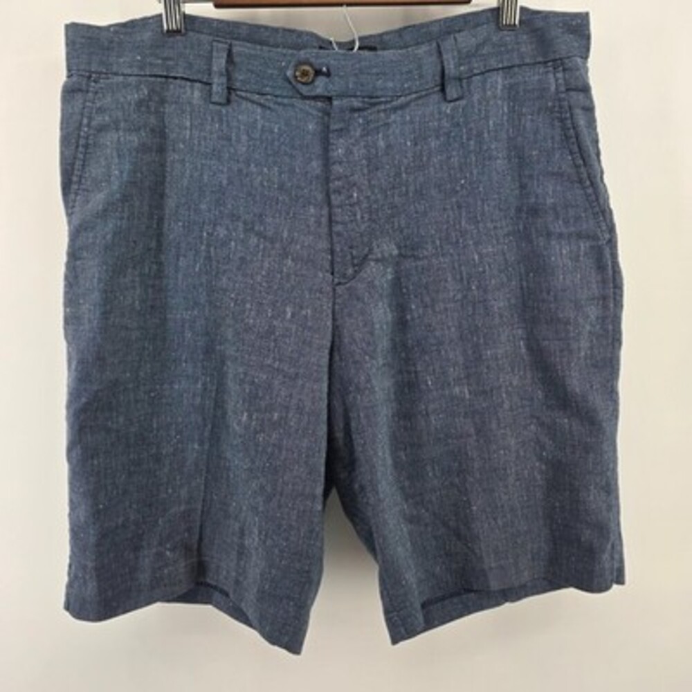 Banana Republic Emerson Short Men's 36 Blue Linen Blend Chino Size Waist 36